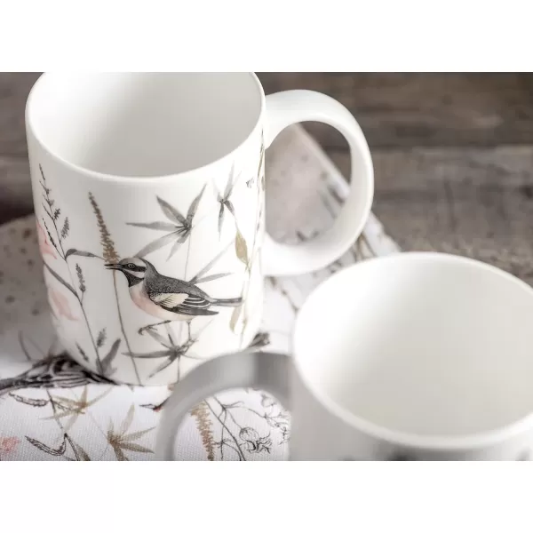 Maison d Hermine Coffee Mug with Handles Easy to Hold 12 Oz Fine Bone China Mug Pack of Two for Hot Beverages Cappuccino Cocoa Milk Other Liquid Office Botanical Fresh  Meadow19  Meadow Florals