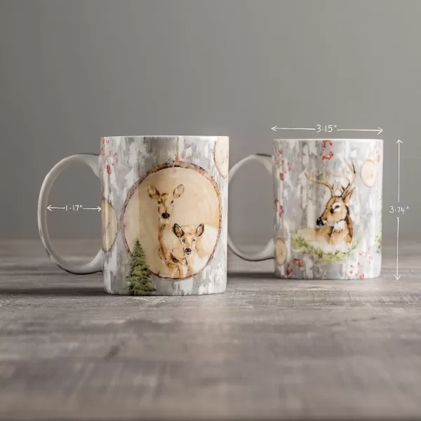 Maison d Hermine Coffee Mug with Handles Easy to Hold 12 Oz Fine Bone China Mug Pack of Two for Hot Beverages Cappuccino Cocoa Milk Other Liquid Office Botanical Fresh  Meadow27  Mountain Life