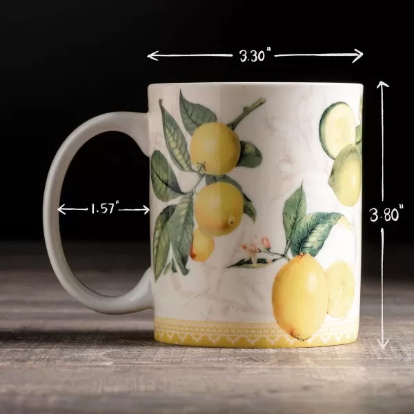 Maison d Hermine Coffee Mug with Handles Easy to Hold 15 Oz Fine Bone China Mug Pack of One for Hot Beverages Cappuccino Cocoa Milk Other Liquid Office Kelim  Last Days of Summer09  Limoncello  Combava