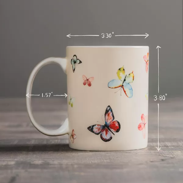 Maison d Hermine Coffee Mug with Handles Easy to Hold 15 Oz Fine Bone China Mug Pack of One for Hot Beverages Cappuccino Cocoa Milk Other Liquid Office Kelim  Last Days of Summer05  Botanical Fresh  Butterflies