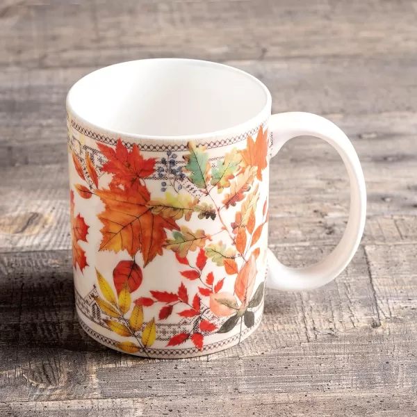 Maison d Hermine Coffee Mug with Handles Easy to Hold 15 Oz Fine Bone China Mug Pack of One for Hot Beverages Cappuccino Cocoa Milk Other Liquid Office Kelim  Last Days of Summer11  Amarante  Automne