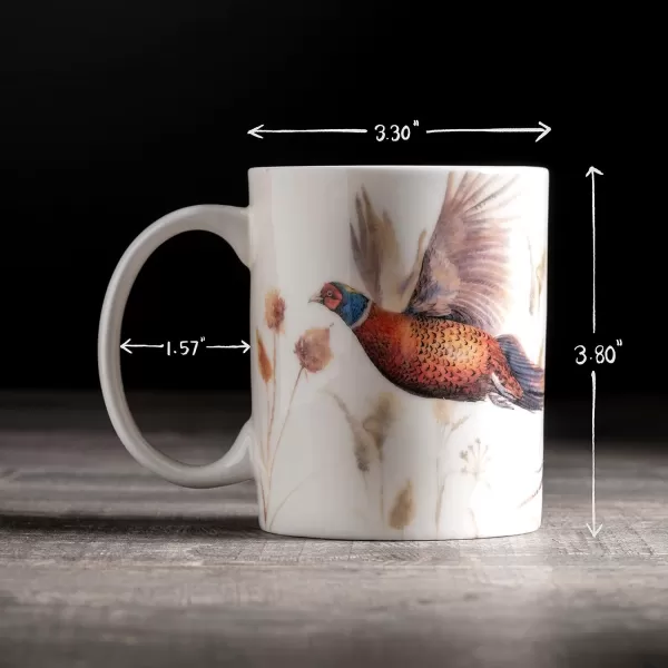 Maison d Hermine Coffee Mug with Handles Easy to Hold 15 Oz Fine Bone China Mug Pack of One for Hot Beverages Cappuccino Cocoa Milk Other Liquid Office Kelim  Last Days of Summer20  Faisan DAutomne  Vol libre
