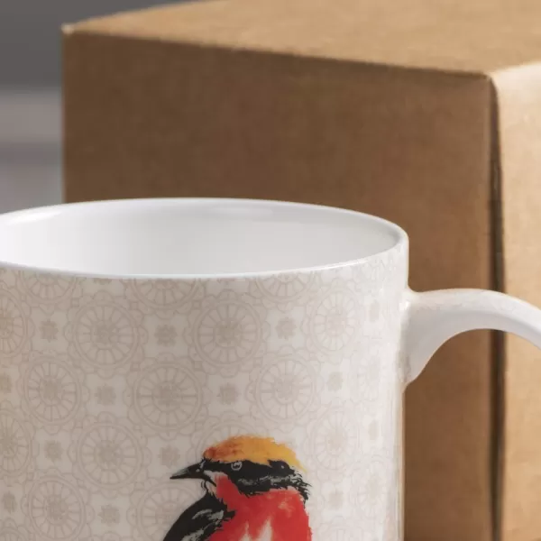 Maison d Hermine Coffee Mug with Handles Easy to Hold 15 Oz Fine Bone China Mug Pack of One for Hot Beverages Cappuccino Cocoa Milk Other Liquid Office Kelim  Last Days of Summer07  Birdies On Wire  Nuthatch