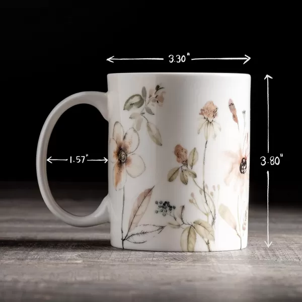 Maison d Hermine Coffee Mug with Handles Easy to Hold 15 Oz Fine Bone China Mug Pack of One for Hot Beverages Cappuccino Cocoa Milk Other Liquid Office Kelim  Last Days of Summer10  Ice Florals  Romantic Morning