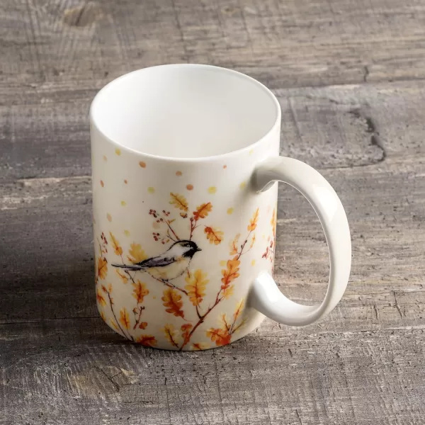 Maison d Hermine Coffee Mug with Handles Easy to Hold 15 Oz Fine Bone China Mug Pack of One for Hot Beverages Cappuccino Cocoa Milk Other Liquid Office Kelim  Last Days of Summer22  Oak Leaves  Jay  Friends