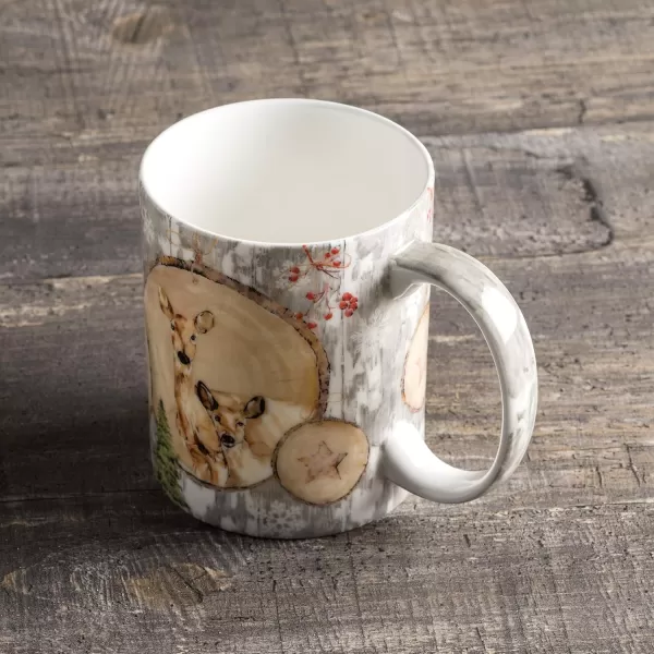 Maison d Hermine Coffee Mug with Handles Easy to Hold 15 Oz Fine Bone China Mug Pack of One for Hot Beverages Cappuccino Cocoa Milk Other Liquid Office Kelim  Last Days of Summer27  Mountain Life  Winteralp