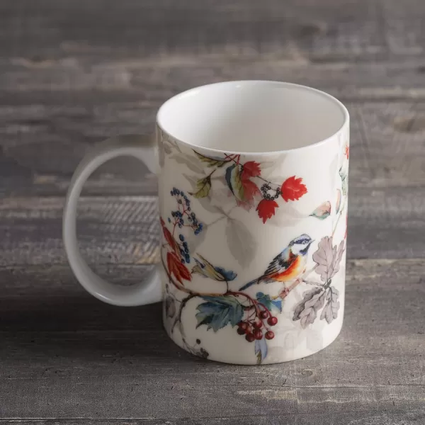 Maison d Hermine Coffee Mug with Handles Easy to Hold 15 Oz Fine Bone China Mug Pack of One for Hot Beverages Cappuccino Cocoa Milk Other Liquid Office Kelim  Last Days of Summer06  Equinoxe  Beige  Passerine