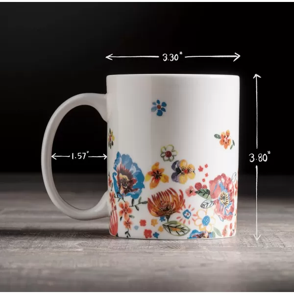 Maison d Hermine Coffee Mug with Handles Easy to Hold 15 Oz Fine Bone China Mug Pack of One for Hot Beverages Cappuccino Cocoa Milk Other Liquid Office Kelim  Last Days of Summer16  Happy Florals  High Summer  Its Summer