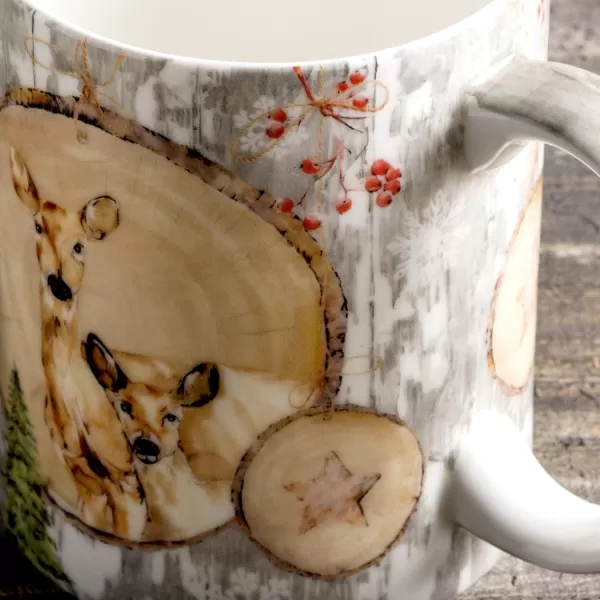 Maison d Hermine Coffee Mug with Handles Easy to Hold 15 Oz Fine Bone China Mug Pack of One for Hot Beverages Cappuccino Cocoa Milk Other Liquid Office Kelim  Last Days of Summer27  Mountain Life  Winteralp