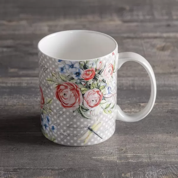 Maison d Hermine Coffee Mug with Handles Easy to Hold 15 Oz Fine Bone China Mug Pack of One for Hot Beverages Cappuccino Cocoa Milk Other Liquid Office Kelim  Last Days of Summer18  Champ De Mars  Dotty