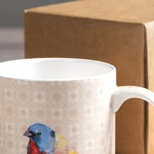 Maison d Hermine Coffee Mug with Handles Easy to Hold 15 Oz Fine Bone China Mug Pack of One for Hot Beverages Cappuccino Cocoa Milk Other Liquid Office Kelim  Last Days of Summer07  Birdies On Wire  Robin