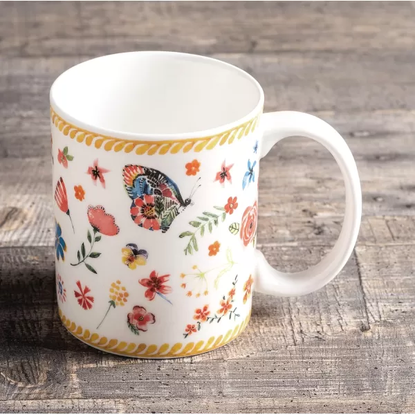 Maison d Hermine Coffee Mug with Handles Easy to Hold 15 Oz Fine Bone China Mug Pack of One for Hot Beverages Cappuccino Cocoa Milk Other Liquid Office Kelim  Last Days of Summer28  Happy Florals  Sweety  Summer Morning