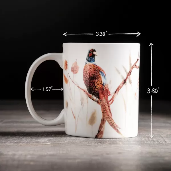 Maison d Hermine Coffee Mug with Handles Easy to Hold 15 Oz Fine Bone China Mug Pack of One for Hot Beverages Cappuccino Cocoa Milk Other Liquid Office Kelim  Last Days of Summer20  Faisan DAutomne  Matin DAutomne