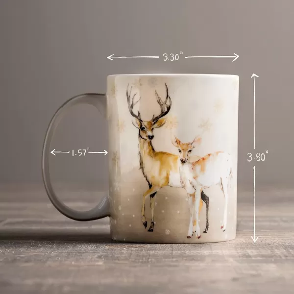 Maison d Hermine Coffee Mug with Handles Easy to Hold 15 Oz Fine Bone China Mug Pack of One for Hot Beverages Cappuccino Cocoa Milk Other Liquid Office Kelim  Last Days of Summer04  Deer In The Woods  Oh Deer