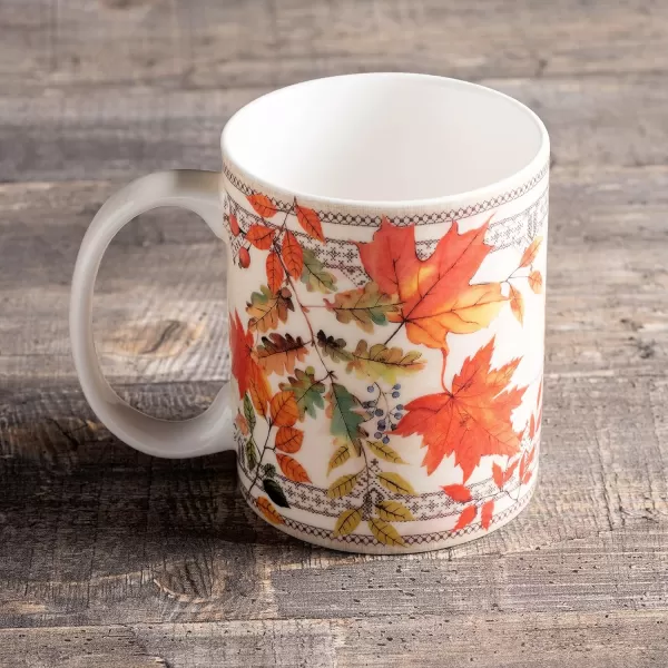 Maison d Hermine Coffee Mug with Handles Easy to Hold 15 Oz Fine Bone China Mug Pack of One for Hot Beverages Cappuccino Cocoa Milk Other Liquid Office Kelim  Last Days of Summer11  Amarante  Automne