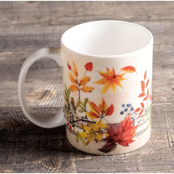 Maison d Hermine Coffee Mug with Handles Easy to Hold 15 Oz Fine Bone China Mug Pack of One for Hot Beverages Cappuccino Cocoa Milk Other Liquid Office Kelim  Last Days of Summer11  Amarante  Charmille