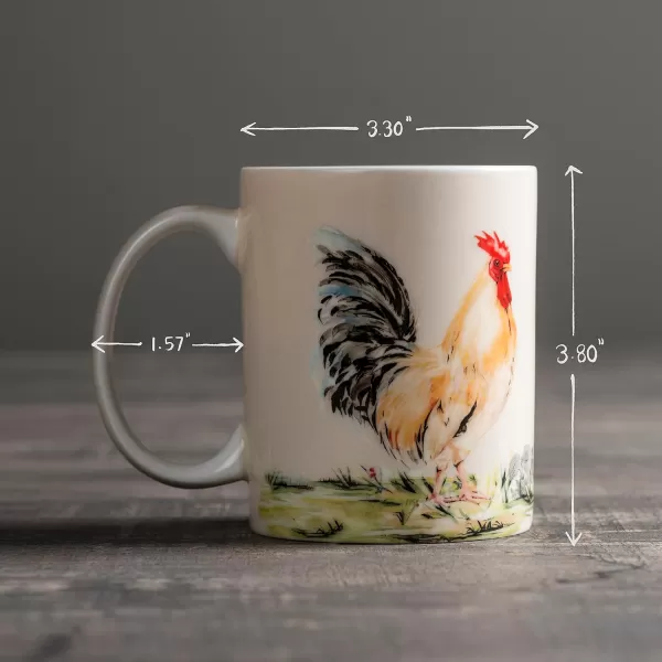 Maison d Hermine Coffee Mug with Handles Easy to Hold 15 Oz Fine Bone China Mug Pack of One for Hot Beverages Cappuccino Cocoa Milk Other Liquid Office Kelim  Last Days of Summer08  Campagne  Coq