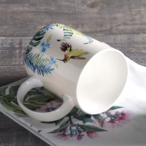 Maison d Hermine Coffee Mug with Handles Easy to Hold 15 Oz Fine Bone China Mug Pack of One for Hot Beverages Cappuccino Cocoa Milk Other Liquid Office Kelim  Last Days of Summer12  Tropiques  Humming Bird