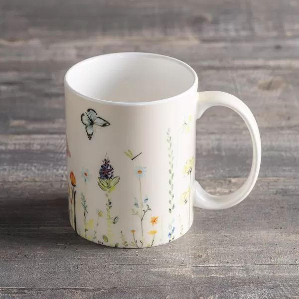 Maison d Hermine Coffee Mug with Handles Easy to Hold 15 Oz Fine Bone China Mug Pack of One for Hot Beverages Cappuccino Cocoa Milk Other Liquid Office Kelim  Last Days of Summer05  Botanical Fresh  Meadow