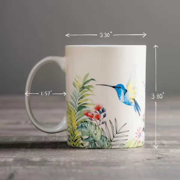 Maison d Hermine Coffee Mug with Handles Easy to Hold 15 Oz Fine Bone China Mug Pack of One for Hot Beverages Cappuccino Cocoa Milk Other Liquid Office Kelim  Last Days of Summer12  Tropiques  Humming Bird