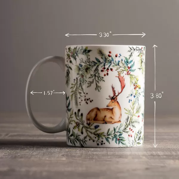 Maison d Hermine Coffee Mug with Handles Easy to Hold 15 Oz Fine Bone China Mug Pack of One for Hot Beverages Cappuccino Cocoa Milk Other Liquid Office Kelim  Last Days of Summer13  Holly Time  Cerf