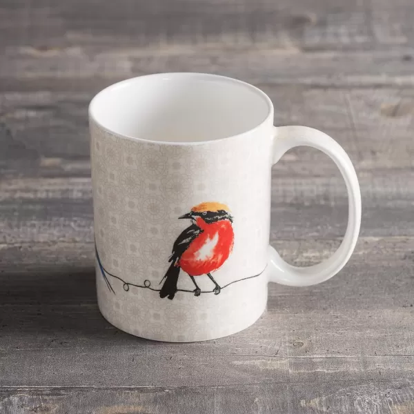 Maison d Hermine Coffee Mug with Handles Easy to Hold 15 Oz Fine Bone China Mug Pack of One for Hot Beverages Cappuccino Cocoa Milk Other Liquid Office Kelim  Last Days of Summer07  Birdies On Wire  Nuthatch