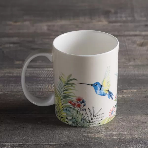 Maison d Hermine Coffee Mug with Handles Easy to Hold 15 Oz Fine Bone China Mug Pack of One for Hot Beverages Cappuccino Cocoa Milk Other Liquid Office Kelim  Last Days of Summer12  Tropiques  Humming Bird