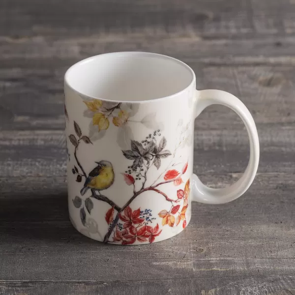 Maison d Hermine Coffee Mug with Handles Easy to Hold 15 Oz Fine Bone China Mug Pack of One for Hot Beverages Cappuccino Cocoa Milk Other Liquid Office Kelim  Last Days of Summer06  Equinoxe  Beige  Passerine