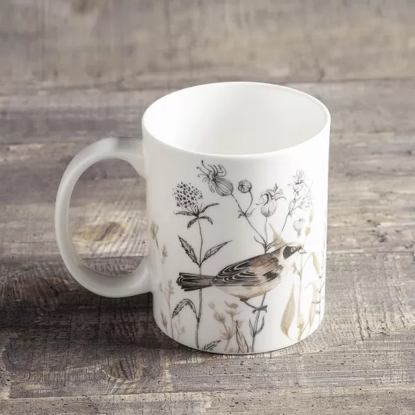 Maison d Hermine Coffee Mug with Handles Easy to Hold 15 Oz Fine Bone China Mug Pack of One for Hot Beverages Cappuccino Cocoa Milk Other Liquid Office Kelim  Last Days of Summer19  Meadow Florals  Meadow Mornings