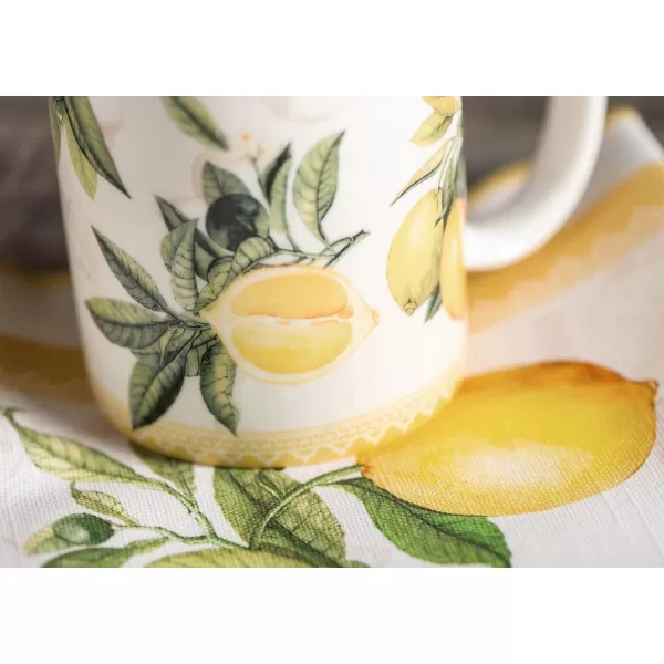 Maison d Hermine Coffee Mug with Handles Easy to Hold 15 Oz Fine Bone China Mug Pack of One for Hot Beverages Cappuccino Cocoa Milk Other Liquid Office Kelim  Last Days of Summer09  Limoncello  Verna