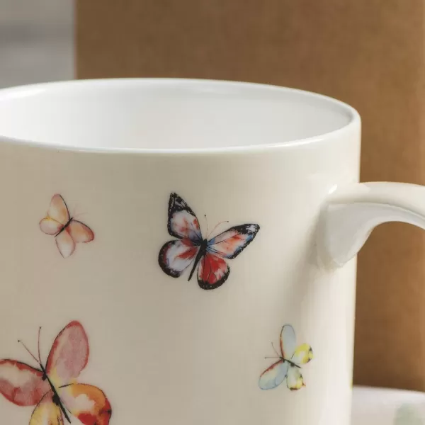 Maison d Hermine Coffee Mug with Handles Easy to Hold 15 Oz Fine Bone China Mug Pack of One for Hot Beverages Cappuccino Cocoa Milk Other Liquid Office Kelim  Last Days of Summer05  Botanical Fresh  Butterflies