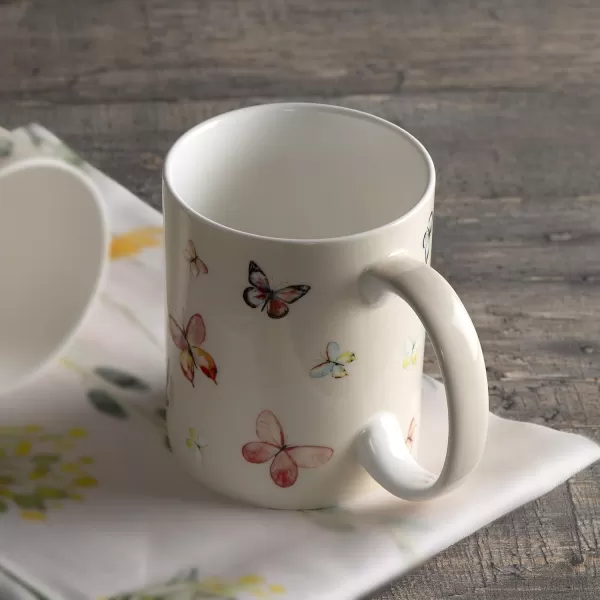 Maison d Hermine Coffee Mug with Handles Easy to Hold 15 Oz Fine Bone China Mug Pack of One for Hot Beverages Cappuccino Cocoa Milk Other Liquid Office Kelim  Last Days of Summer05  Botanical Fresh  Butterflies