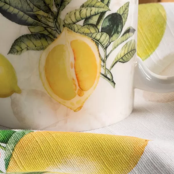 Maison d Hermine Coffee Mug with Handles Easy to Hold 15 Oz Fine Bone China Mug Pack of One for Hot Beverages Cappuccino Cocoa Milk Other Liquid Office Kelim  Last Days of Summer09  Limoncello  Verna