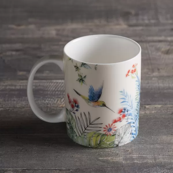 Maison d Hermine Coffee Mug with Handles Easy to Hold 15 Oz Fine Bone China Mug Pack of One for Hot Beverages Cappuccino Cocoa Milk Other Liquid Office Kelim  Last Days of Summer12  Tropiques  Colibris