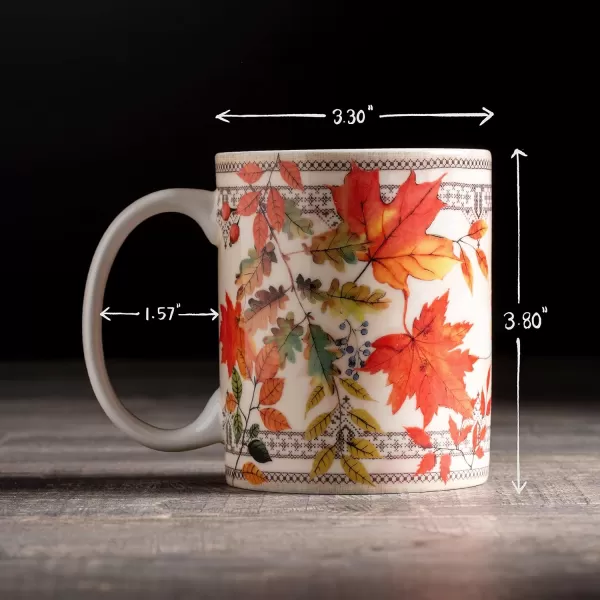 Maison d Hermine Coffee Mug with Handles Easy to Hold 15 Oz Fine Bone China Mug Pack of One for Hot Beverages Cappuccino Cocoa Milk Other Liquid Office Kelim  Last Days of Summer11  Amarante  Automne