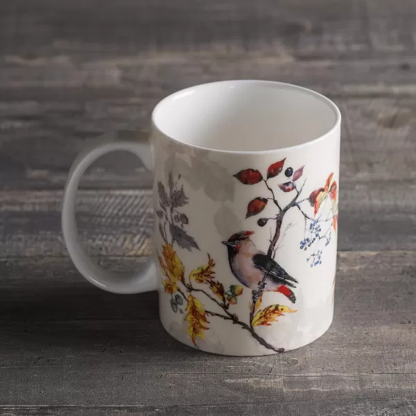 Maison d Hermine Coffee Mug with Handles Easy to Hold 15 Oz Fine Bone China Mug Pack of One for Hot Beverages Cappuccino Cocoa Milk Other Liquid Office Kelim  Last Days of Summer06  Equinoxe  Beige  Sparrow