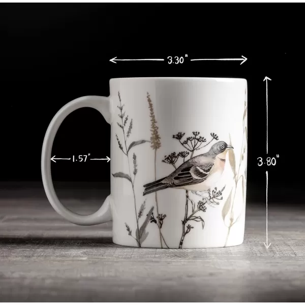 Maison d Hermine Coffee Mug with Handles Easy to Hold 15 Oz Fine Bone China Mug Pack of One for Hot Beverages Cappuccino Cocoa Milk Other Liquid Office Kelim  Last Days of Summer19  Meadow Florals  Perfect Pasture