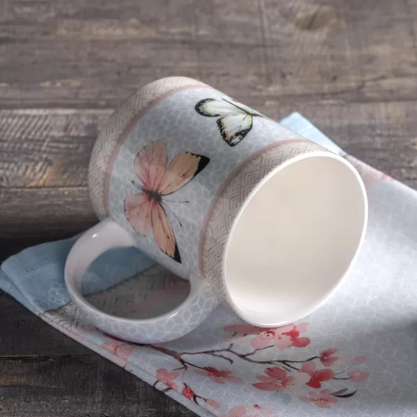 Maison d Hermine Coffee Mug with Handles Easy to Hold 15 Oz Fine Bone China Mug Pack of One for Hot Beverages Cappuccino Cocoa Milk Other Liquid Office Kelim  Last Days of Summer21  Blossoms In Spring  Butterfly