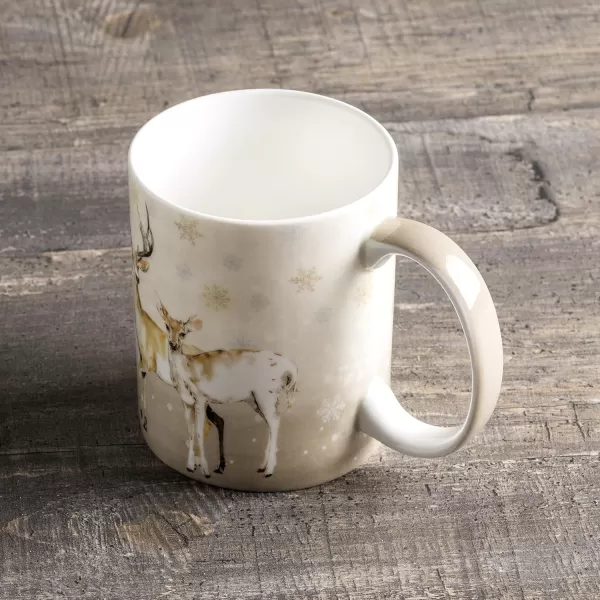 Maison d Hermine Coffee Mug with Handles Easy to Hold 15 Oz Fine Bone China Mug Pack of One for Hot Beverages Cappuccino Cocoa Milk Other Liquid Office Kelim  Last Days of Summer04  Deer In The Woods  Oh Deer