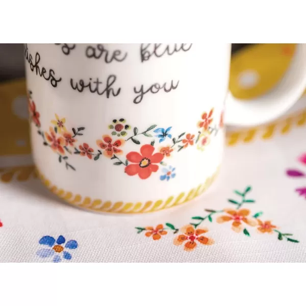 Maison d Hermine Coffee Mug with Handles Easy to Hold 15 Oz Fine Bone China Mug Pack of One for Hot Beverages Cappuccino Cocoa Milk Other Liquid Office Kelim  Last Days of Summer28  Happy Florals  Sweety  Summer Morning