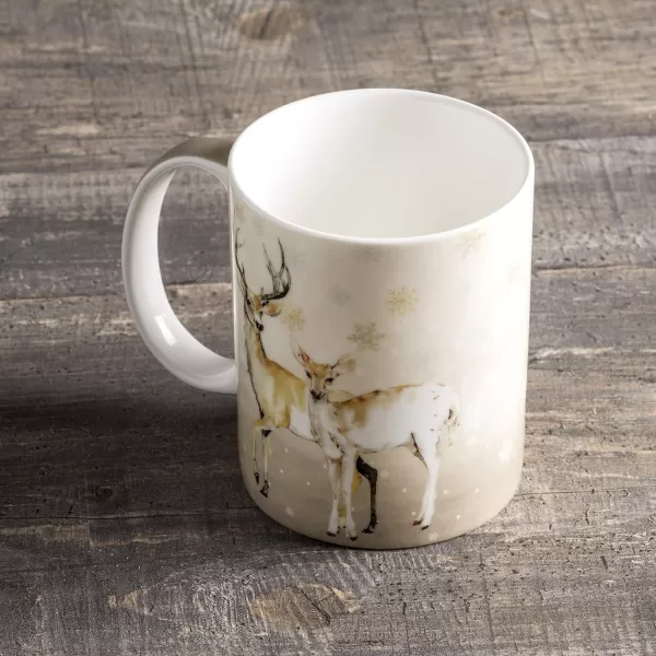 Maison d Hermine Coffee Mug with Handles Easy to Hold 15 Oz Fine Bone China Mug Pack of One for Hot Beverages Cappuccino Cocoa Milk Other Liquid Office Kelim  Last Days of Summer04  Deer In The Woods  Oh Deer