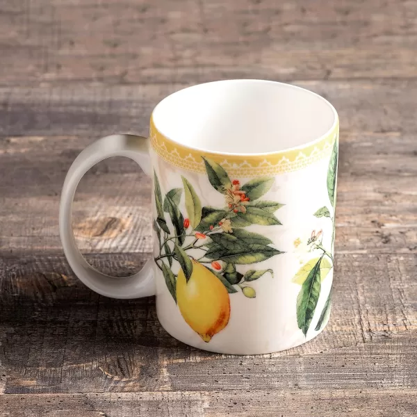 Maison d Hermine Coffee Mug with Handles Easy to Hold 15 Oz Fine Bone China Mug Pack of One for Hot Beverages Cappuccino Cocoa Milk Other Liquid Office Kelim  Last Days of Summer09  Limoncello  Verna