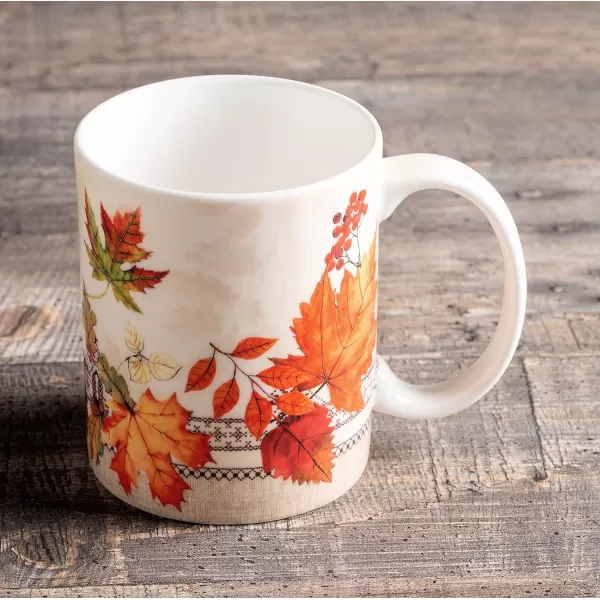 Maison d Hermine Coffee Mug with Handles Easy to Hold 15 Oz Fine Bone China Mug Pack of One for Hot Beverages Cappuccino Cocoa Milk Other Liquid Office Kelim  Last Days of Summer11  Amarante  Charmille