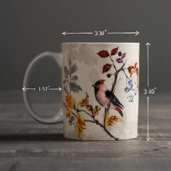 Maison d Hermine Coffee Mug with Handles Easy to Hold 15 Oz Fine Bone China Mug Pack of One for Hot Beverages Cappuccino Cocoa Milk Other Liquid Office Kelim  Last Days of Summer06  Equinoxe  Beige  Sparrow