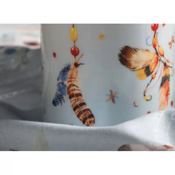 Maison d Hermine Coffee Mug with Handles Easy to Hold 15 Oz Fine Bone China Mug Pack of One for Hot Beverages Cappuccino Cocoa Milk Other Liquid Office Kelim  Last Days of Summer26  Ibiza  Festival