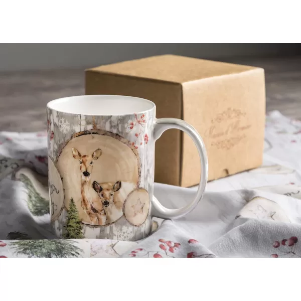 Maison d Hermine Coffee Mug with Handles Easy to Hold 15 Oz Fine Bone China Mug Pack of One for Hot Beverages Cappuccino Cocoa Milk Other Liquid Office Kelim  Last Days of Summer27  Mountain Life  Winteralp