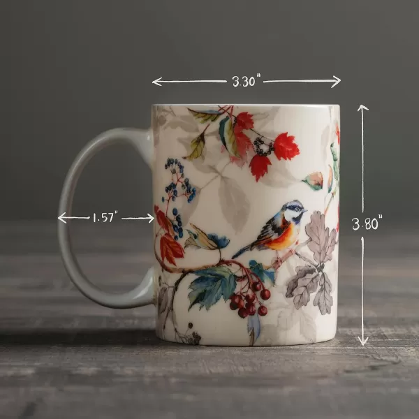 Maison d Hermine Coffee Mug with Handles Easy to Hold 15 Oz Fine Bone China Mug Pack of One for Hot Beverages Cappuccino Cocoa Milk Other Liquid Office Kelim  Last Days of Summer06  Equinoxe  Beige  Passerine