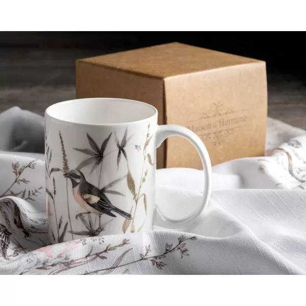 Maison d Hermine Coffee Mug with Handles Easy to Hold 15 Oz Fine Bone China Mug Pack of One for Hot Beverages Cappuccino Cocoa Milk Other Liquid Office Kelim  Last Days of Summer19  Meadow Florals  Perfect Pasture