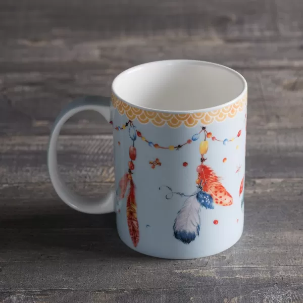 Maison d Hermine Coffee Mug with Handles Easy to Hold 15 Oz Fine Bone China Mug Pack of One for Hot Beverages Cappuccino Cocoa Milk Other Liquid Office Kelim  Last Days of Summer26  Ibiza  Festival