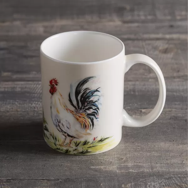 Maison d Hermine Coffee Mug with Handles Easy to Hold 15 Oz Fine Bone China Mug Pack of One for Hot Beverages Cappuccino Cocoa Milk Other Liquid Office Kelim  Last Days of Summer08  Campagne  Coq